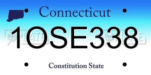 1OSE338 Connecticut License Plate