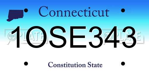 1OSE343 Connecticut License Plate