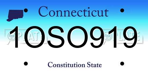 1OSO919 Connecticut License Plate