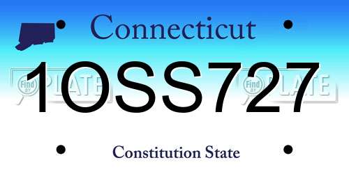 1OSS727 Connecticut License Plate