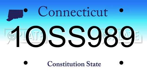 1OSS989 Connecticut License Plate