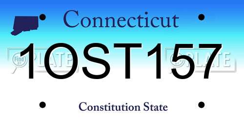 1OST157 Connecticut License Plate
