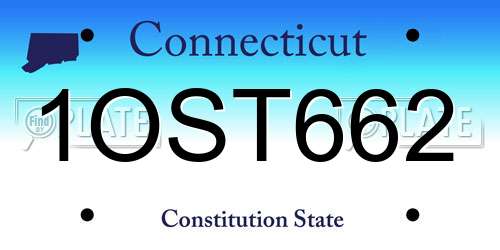 1OST662 Connecticut License Plate