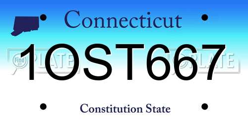 1OST667 Connecticut License Plate