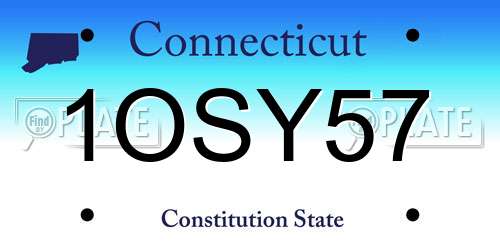 1OSY57 Connecticut License Plate