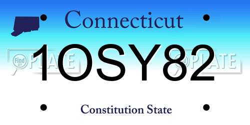 1OSY82 Connecticut License Plate