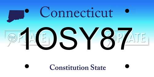 1OSY87 Connecticut License Plate