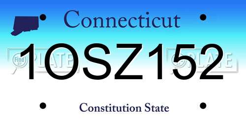 1OSZ152 Connecticut License Plate