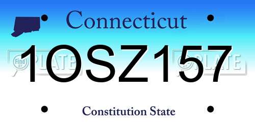 1OSZ157 Connecticut License Plate