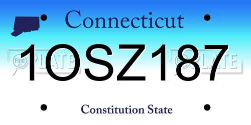1OSZ187 Connecticut License Plate