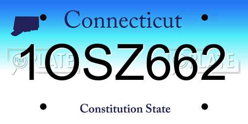 1OSZ662 Connecticut License Plate