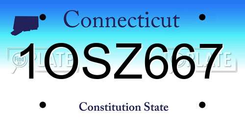 1OSZ667 Connecticut License Plate