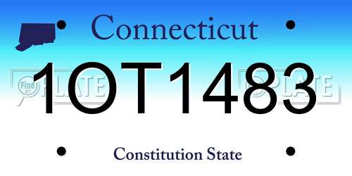 1OT1483 Connecticut License Plate