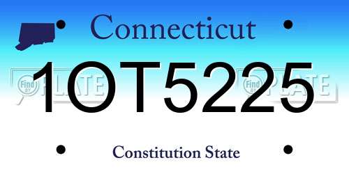 1OT5225 Connecticut License Plate
