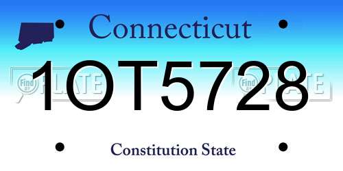 1OT5728 Connecticut License Plate