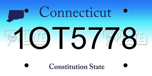 1OT5778 Connecticut License Plate