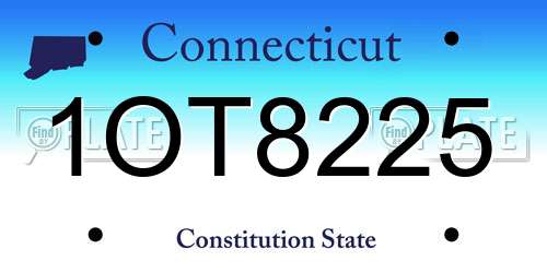 1OT8225 Connecticut License Plate