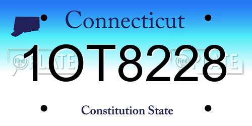 1OT8228 Connecticut License Plate