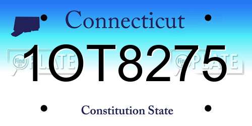 1OT8275 Connecticut License Plate