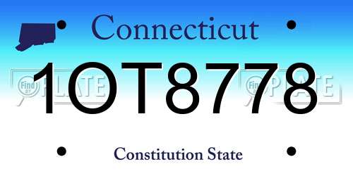1OT8778 Connecticut License Plate
