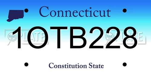 1OTB228 Connecticut License Plate