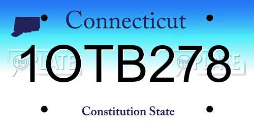 1OTB278 Connecticut License Plate