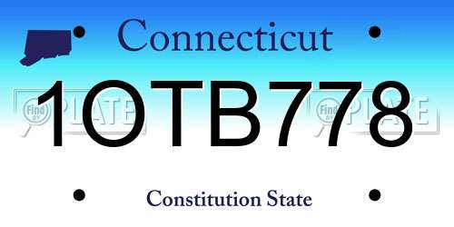 1OTB778 Connecticut License Plate