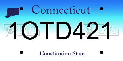 1OTD421 Connecticut License Plate
