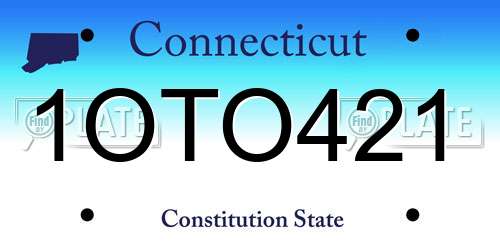 1OTO421 Connecticut License Plate