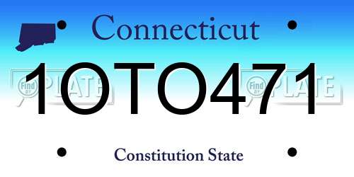 1OTO471 Connecticut License Plate
