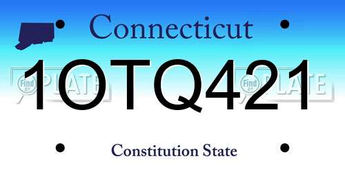 1OTQ421 Connecticut License Plate