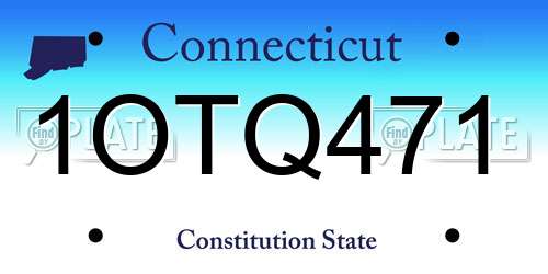 1OTQ471 Connecticut License Plate
