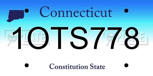 1OTS778 Connecticut License Plate