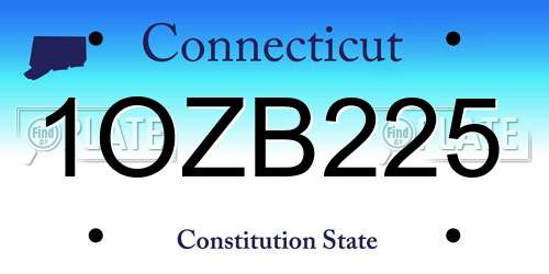 1OZB225 Connecticut License Plate