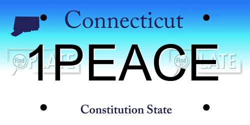 1PEACE Connecticut License Plate