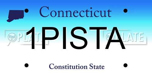 1PISTA Connecticut License Plate