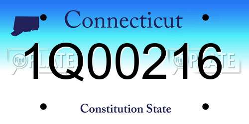 1Q00216 Connecticut License Plate