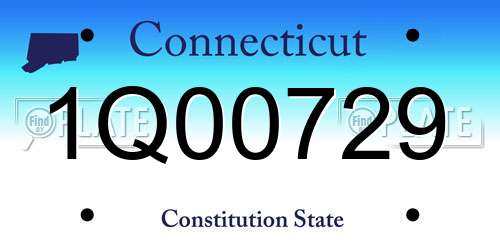 1Q00729 Connecticut License Plate