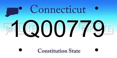 1Q00779 Connecticut License Plate