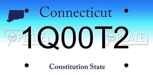 1Q00T2 Connecticut License Plate