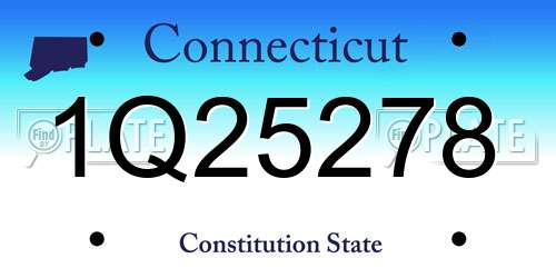 1Q25278 Connecticut License Plate
