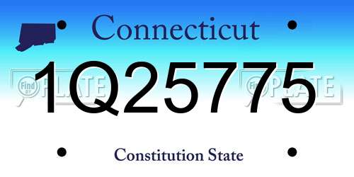 1Q25775 Connecticut License Plate