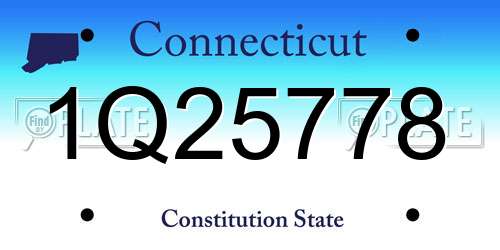 1Q25778 Connecticut License Plate