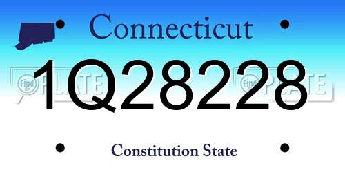 1Q28228 Connecticut License Plate