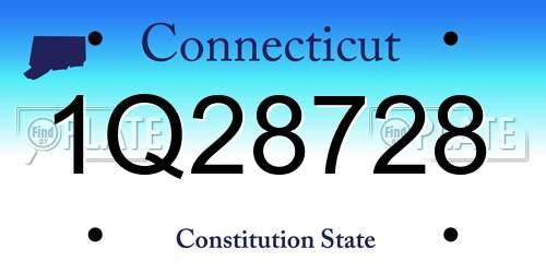 1Q28728 Connecticut License Plate