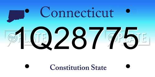 1Q28775 Connecticut License Plate
