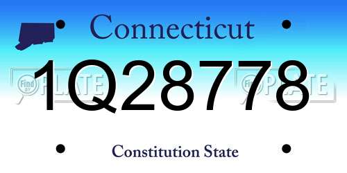 1Q28778 Connecticut License Plate