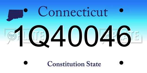 1Q40046 Connecticut License Plate