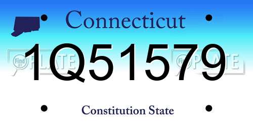 1Q51579 Connecticut License Plate
