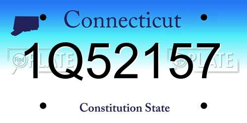 1Q52157 Connecticut License Plate